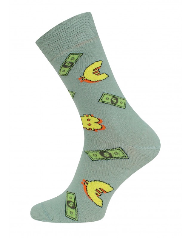 НОСКИ 4200 БРЕСТСКИЕ MONEY FUNNY (средней длины) СЕРО-ЗЕЛЕНЫЙ