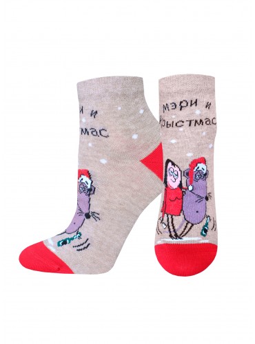 НОСКИ ЖЕНСКИЕ 1145 РИС. 743 NEW YEAR (укороченные)