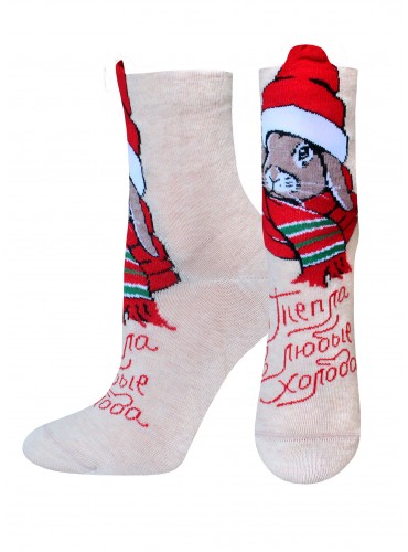 НОСКИ ЖЕНСКИЕ 1165 РИС. 746 NEW YEAR (3-d рисунок)