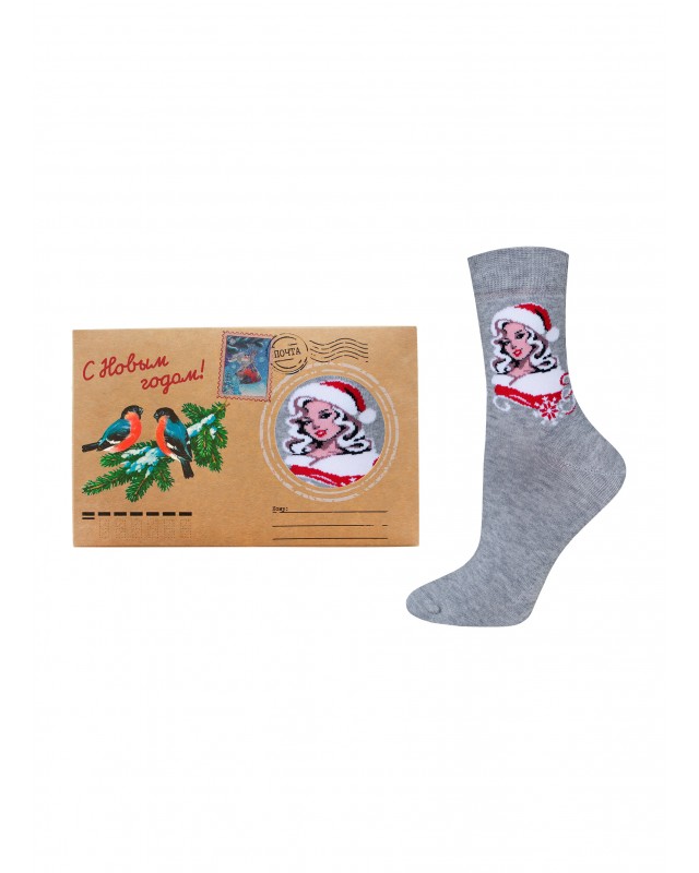 НОСКИ ЖЕНСКИЕ В КОНВЕРТЕ 1137Е NEW YEAR РИС. 787